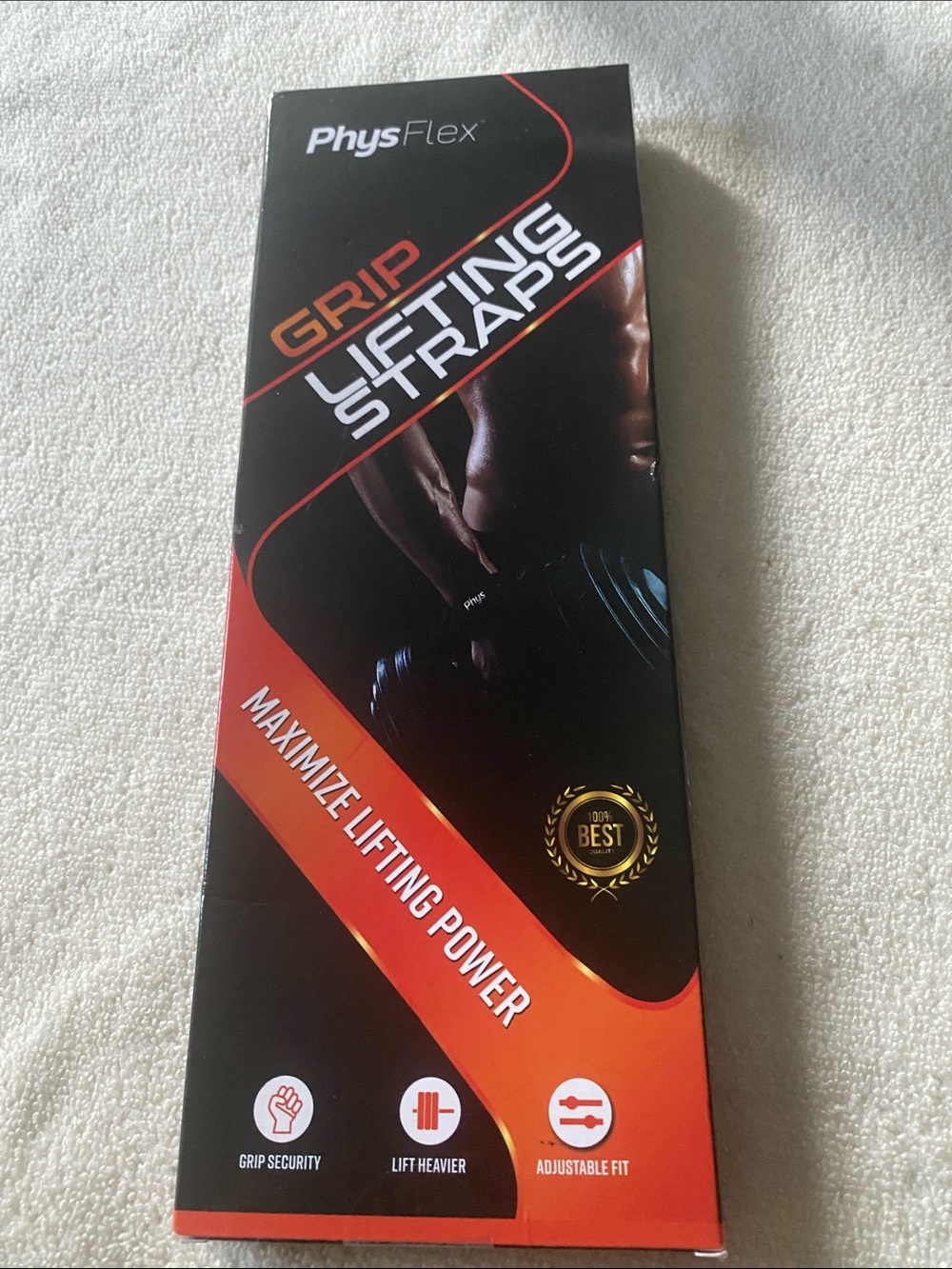 PhysFlex Pink Grip Lifting Straps